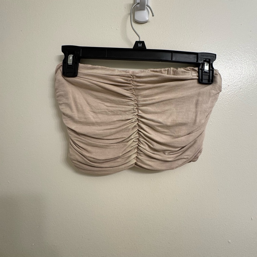 Free People Ruched Tan/Pink Tube Top